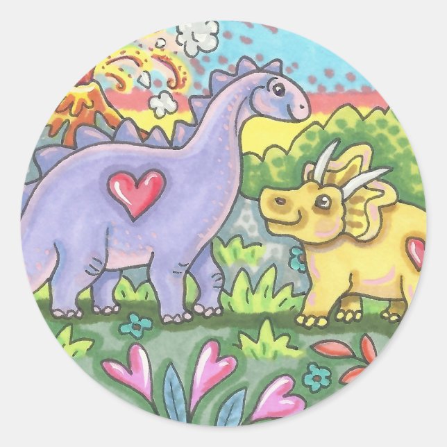 PREHISTORIC DINOSAURS STICKERS Sheet (Front)