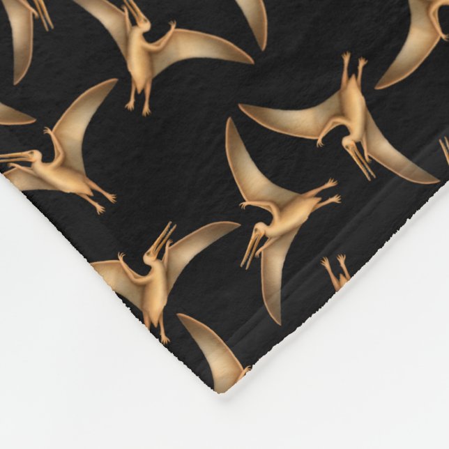 Prehistoric Flying Pterodactyl Fleece Blanket (Corner)