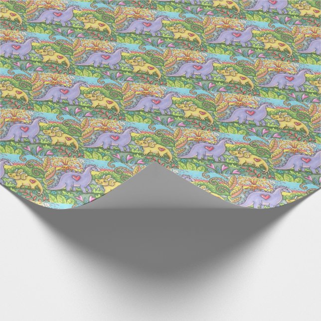 PREHISTORIC FUN DINOSAURS WRAPPING PAPER Repeat (Corner)