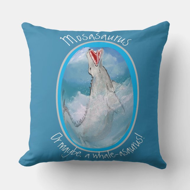 Prehistoric Giant Water Lizard, - Masasaurus  Cushion (Front)