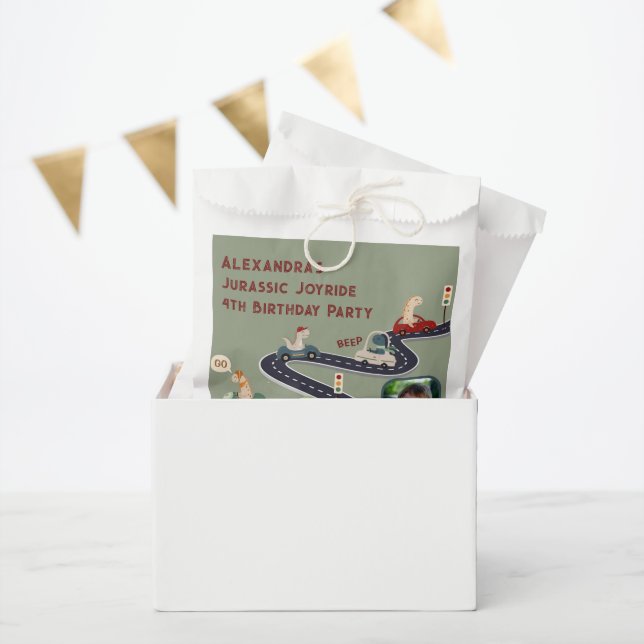 Prehistoric Groups of Colourful Dinosaurs Driving  Favour Bag (Party)