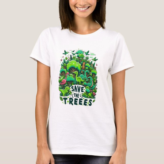 Prehistoric Guardians: Save the Trees T-Shirt (Front)