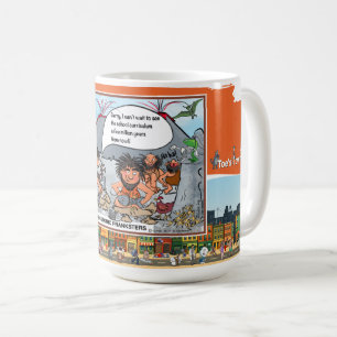 Prehistoric Pranksters Satirical Humour Classic Coffee Mug
