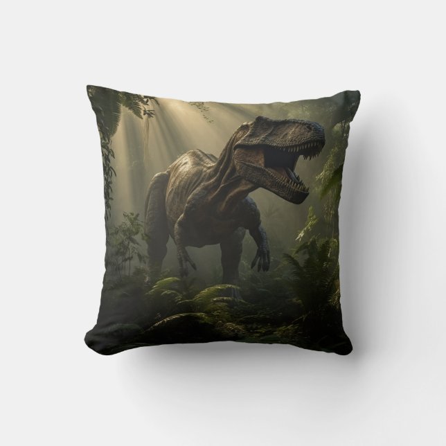 Prehistoric Roar Dinosaur T-Rex Cushion (Front)