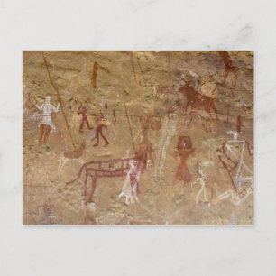 Prehistoric rock paintings, Akakus, Sahara Postcard