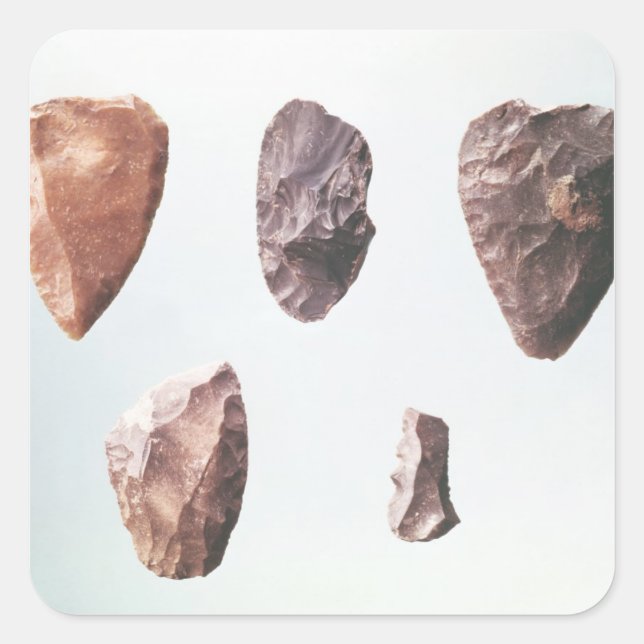 Prehistoric stone tools, from Grotte de Square Sticker (Front)