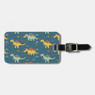Prehistoric t rex dinosaur pattern luggage tag