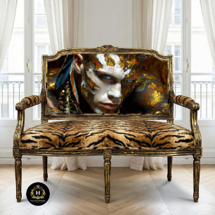 Prehistoric Tribal Warrior Golden Earth Painted Tissue Paper
