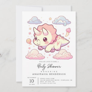Prehistoric Whimsical Dinosaur Baby Shower Invitation