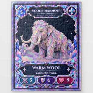 Prehistoric Woolly Mammoth, Rainbow Foil Art Jigsaw Puzzle