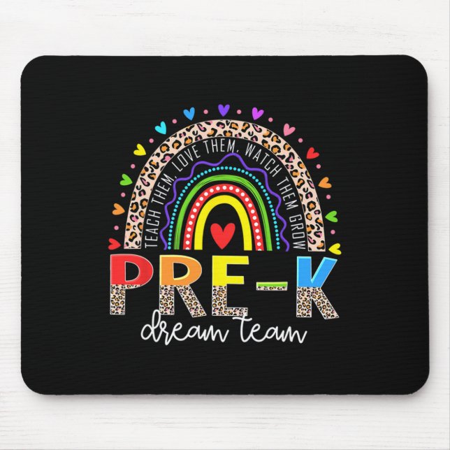 Prek Dream Team Leopard Rainbow Teacher Squad Byck Mouse Pad (Front)