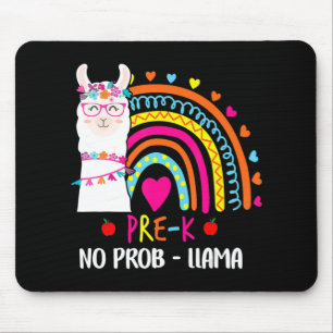 PreK No Prob Llama Teacher Rainbow Back To School  Mouse Pad