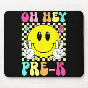 Prek pre k retro smile face back to school first mouse pad