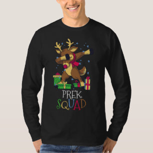 PREK Squad Dabbing Reindeer Christmas Xmas Teacher T-Shirt