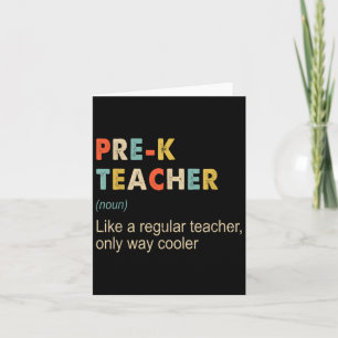 Prek Teacher Definition Funny Teaching School Teac Card