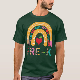 PREK Teacher Pancil Rainbow Back To School T-Shirt