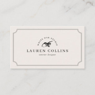 Premade Acorn Logo Ivory Professional Business Card