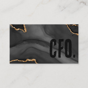 Premier Black and Gold Glitter Agate Minimalist Business Card