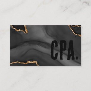 Premier Black and Gold Glitter Agate Minimalist Business Card