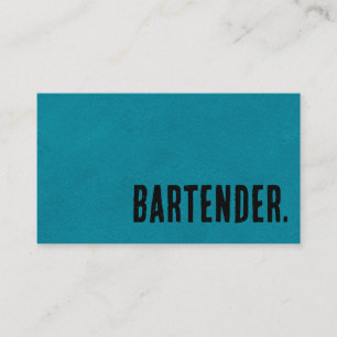 Premier Black Faux Leather Bartender Business Card