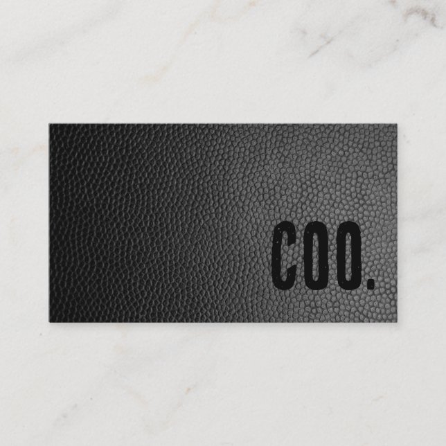 Premier Black Faux Leather COO Business Card (Front)