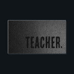 Premier Black Faux Leather Tutor Business Card<br><div class="desc">Tutor business cards. Show them you're a warrior with these unique black faux leather minimalist business cards. Professional sleek and clean looking modern business cards.</div>