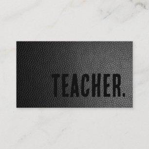 Premier Black Faux Leather Tutor Business Card