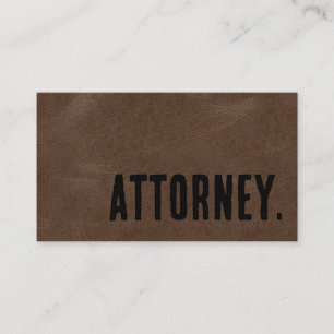 Premier Brown Faux Leather Attorney Lawyer Business Card