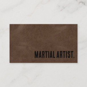 Premier Brown Faux Leather Martial Artist Business Card
