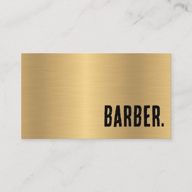 Premier Faux Gold Barber Business Card (Front)