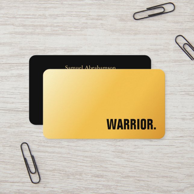 Premier Faux Gold Martial Arts Business Card  (Front/Back In Situ)