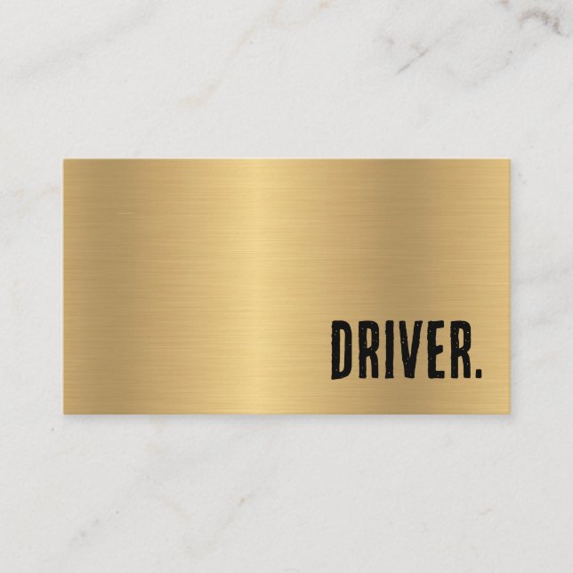 Premier Faux Gold Metallic Driver Business Card (Front)