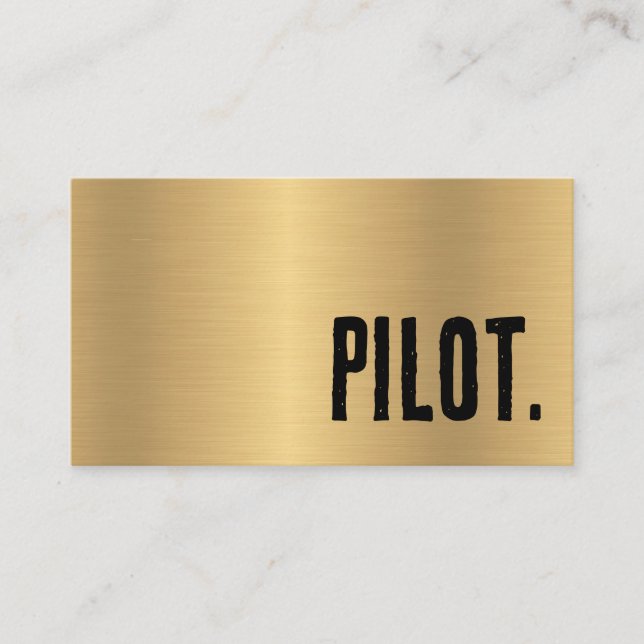 Premier Faux Gold Pilot Business Card (Front)