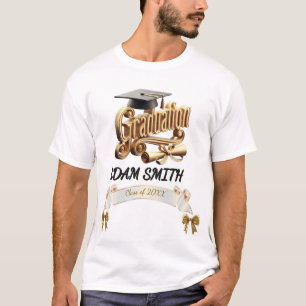 Premium 3D Gold Personalised Graduation T-Shirt 26