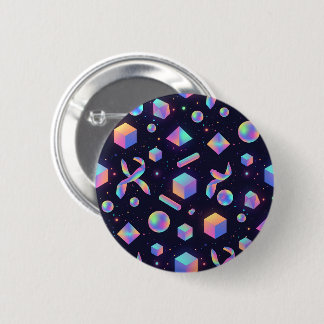 Premium 3D Holographic Space Canvas Art 6 Cm Round Badge