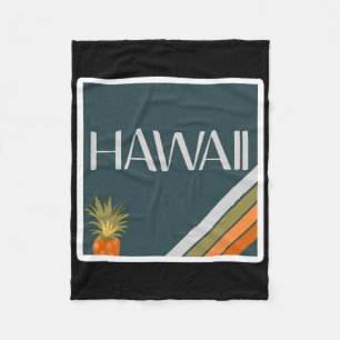 Premium Aloha State Vintage Hawaiian Islands Vacat Fleece Blanket