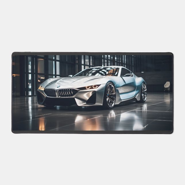 Premium Aluminium Futuristic Race Car Desk Mat (Front)