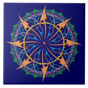 Premium Artistic Oceanic Spiral Design Ceramic Tile