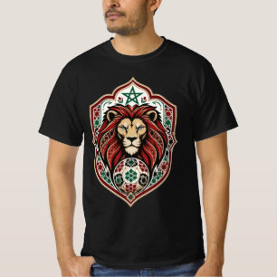 Premium Atlas Lion Moroccan Football Crest T-Shirt