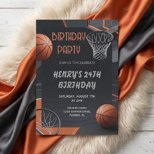 Premium Basketball Birthday Invitation