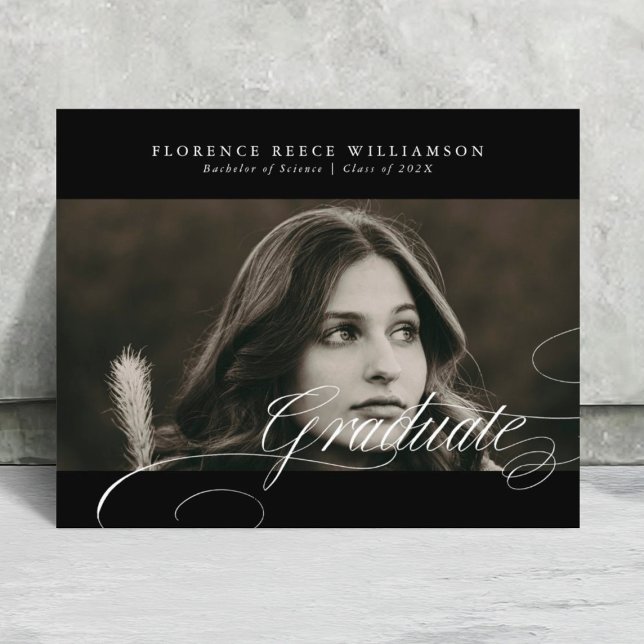 Premium Black Calligraphy Photo College Graduation (Creator Uploaded)