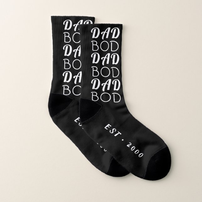 Premium Black "DAD BOD"Y father's Day Funky Cool  Socks (Pair)