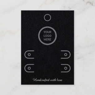 Premium Black Double Row Stud Earring Display Card