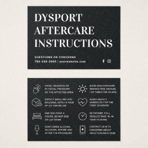 Premium Black DYSPORT Injection Aftercare Card