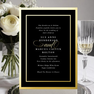Premium Black Formal Gold Ampersand Frame Wedding