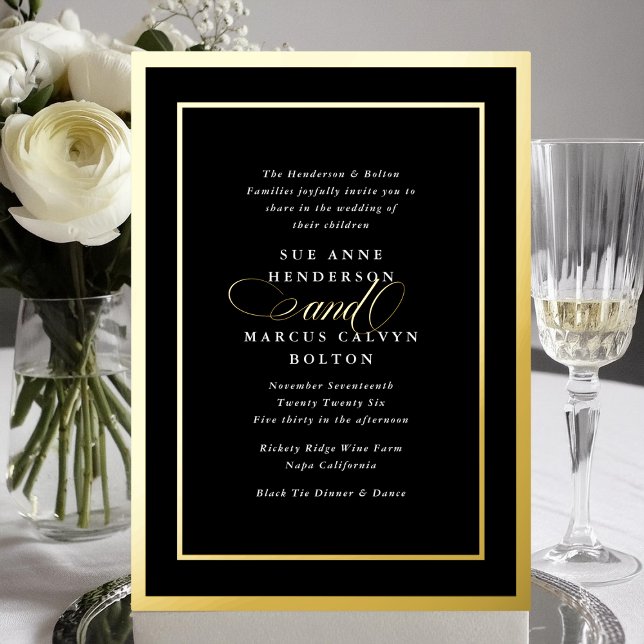 Premium Black Formal Gold Ampersand Frame Wedding (Creator Uploaded)