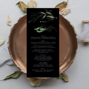 Premium Black Gold Botanical Eucalyptus Greenery Menu