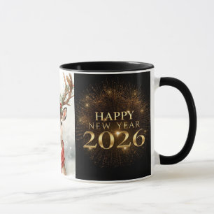 premium black gold happy new year coffee mug