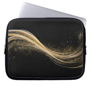 Premium Black Gold Tech Style Laptop Sleeve