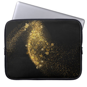 Premium Black Gold Tech Style Laptop Sleeve